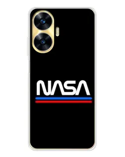 Чехол для Realme C56 с картинкой «NASA — классика Red Blue»