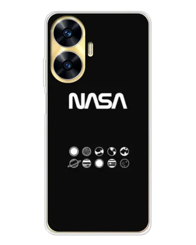 Чехол для Realme C56 с картинкой «NASA — технический принт» Чехол для Realme C56 с картинкой «NASA — технический принт»