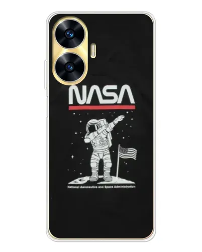 Чехол для Realme C56 с картинкой «NASA — шагаем по Луне» Чехол для Realme C56 с картинкой «NASA — шагаем по Луне»