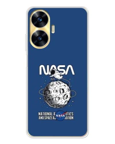 Чехол для Realme C56 с картинкой «NASA — лунная миссия» Чехол для Realme C56 с картинкой «NASA — лунная миссия»