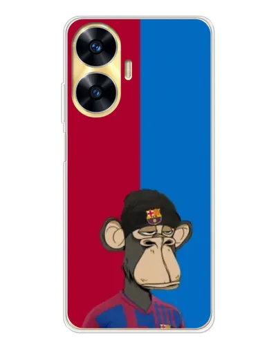 Чехол для Realme C56 с картинкой «Bored Ape — фанат Барсы» Чехол для Realme C56 с картинкой «Bored Ape — фанат Барсы»