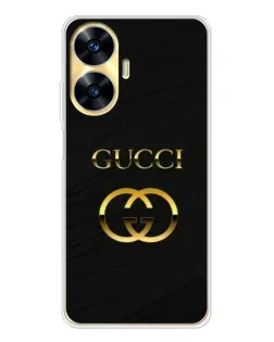 Чохол для Realme C56 з картинкою «Золотий логотип Gucci»