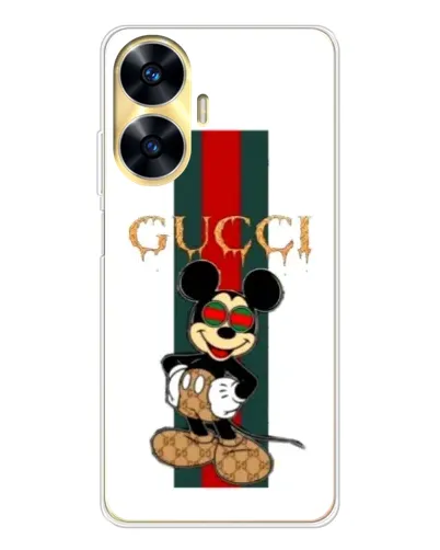 Чехол для Realme C56 с картинкой «Микки Маус Gucci — полосы» Чехол для Realme C56 с картинкой «Микки Маус Gucci — полосы»
