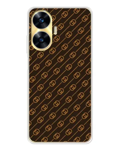 Чехол для Realme C56 с картинкой «Gucci — золотые диагонали» Чехол для Realme C56 с картинкой «Gucci — золотые диагонали»