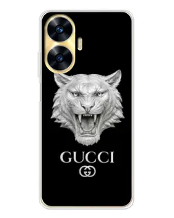 Чохол для Realme C56 з картинкою «Gucci — срібний лев»