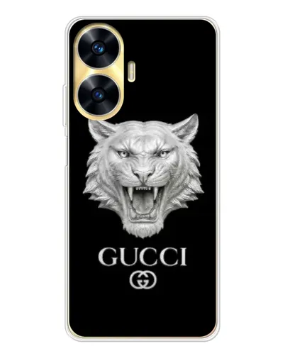Чехол для Realme C56 с картинкой «Gucci — серебряный лев» Чехол для Realme C56 с картинкой «Gucci — серебряный лев»
