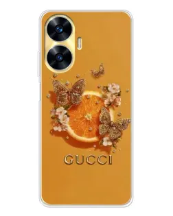 Чохол для Realme C56 з картинкою «Gucci — золоті метелики»