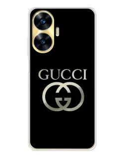 Чохол для Realme C56 з картинкою «Gucci — золото на чорному»