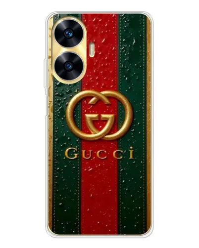 Чехол для Realme C56 с картинкой «Gucci — фирменная полоса и золото» Чехол для Realme C56 с картинкой «Gucci — фирменная полоса и золото»