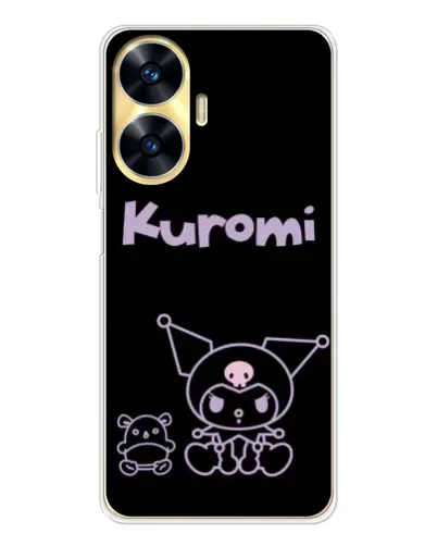 Чехол для Realme C56 с картинкой «Kuromi — черный минимализм»
