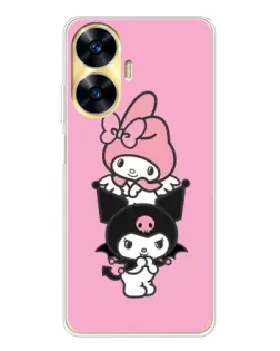 Чехол для Realme C56 с картинкой «My Melody и Kuromi» Чехол для Realme C56 с картинкой «My Melody и Kuromi»