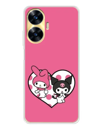 Чехол для Realme C56 с картинкой «Kuromi и My Melody»