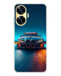 Чохол для Realme C56 з картинкою «BMW — вогні неону»