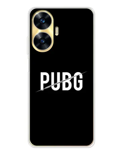 Чехол для Realme C56 с картинкой «PUBG — белый логотип» Чехол для Realme C56 с картинкой «PUBG — белый логотип»