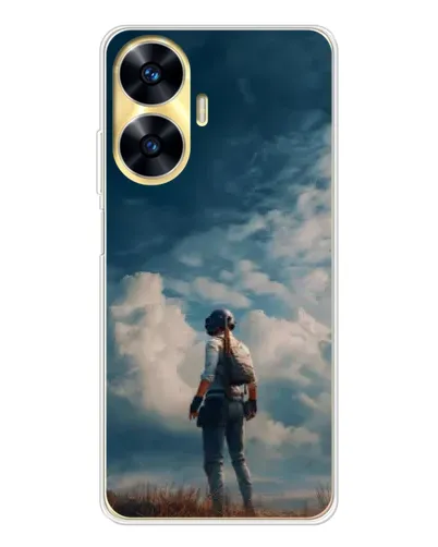 Чехол для Realme C56 с картинкой «Герой PUBG на скале» Чехол для Realme C56 с картинкой «Герой PUBG на скале»