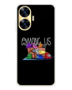 Чехол для Realme C56 с картинкой «Логотип Among Us»