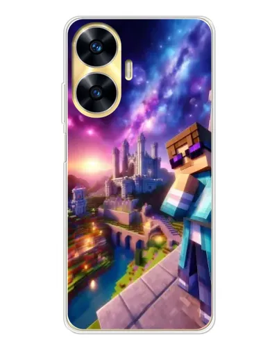 Чехол для Realme C56 с картинкой «Стив и космос»