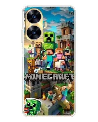Чехол для Realme C56 с картинкой «Замок Minecraft»