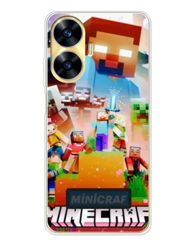 Чехол для Realme C56 с картинкой «Minecraft герои игры»