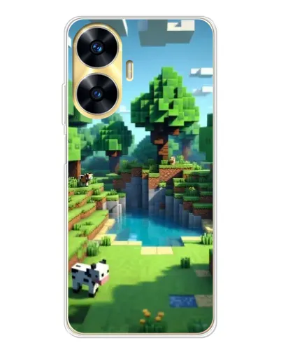 Чехол для Realme C56 с картинкой «Minecraft летний день»