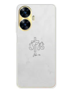 Чехол для Realme C56 с картинкой «Иоанна 3:16 Крест» Чехол для Realme C56 с картинкой «Иоанна 3:16 Крест»