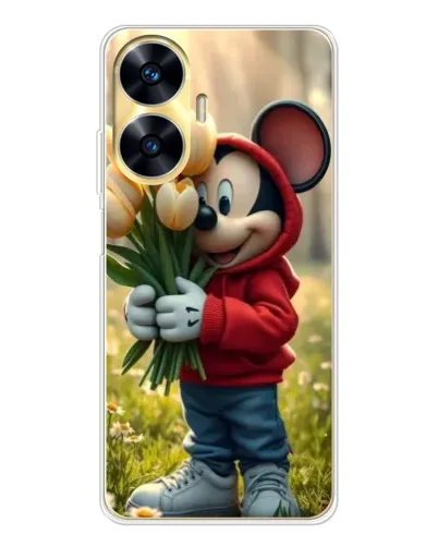 Чехол для Realme C56 с картинкой «Микки с тюльпанами» Чехол для Realme C56 с картинкой «Микки с тюльпанами»