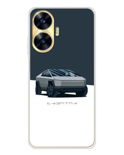 Чехол для Realme C56 с картинкой «Серебристый Cybertruck Tesla» Чехол для Realme C56 с картинкой «Серебристый Cybertruck Tesla»