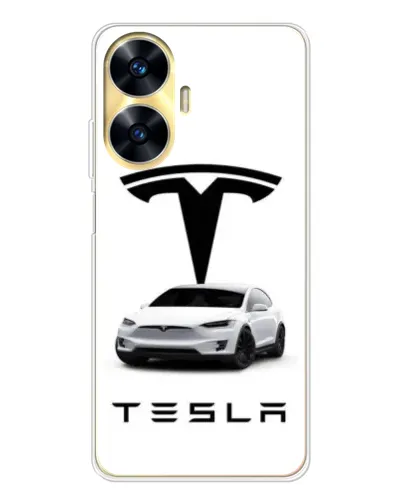 Чехол для Realme C56 с картинкой «Tesla White Style» Чехол для Realme C56 с картинкой «Tesla White Style»