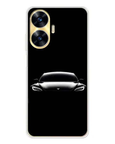 Чехол для Realme C56 с картинкой «Фары Tesla Night» Чехол для Realme C56 с картинкой «Фары Tesla Night»