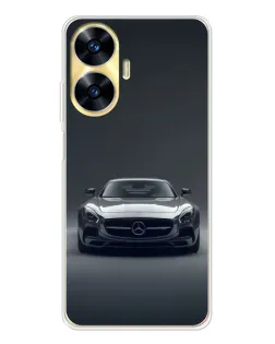 Чехол для Realme C56 с картинкой «Mercedes на черном»