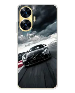 Чехол для Realme C56 с картинкой «Гоночный Mercedes AMG»