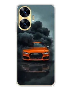 Чехол для Realme C56 с картинкой «Audi в облаках дыма» Чехол для Realme C56 с картинкой «Audi в облаках дыма»