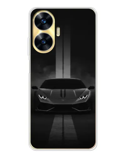 Чехол для Realme C56 с картинкой «Lamborghini симметрия дорог»