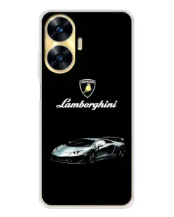 Чехол для Realme C56 с картинкой «Логотип Lamborghini классика»