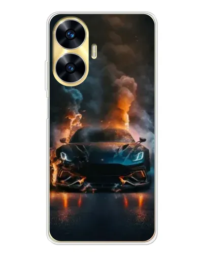 Чехол для Realme C56 с картинкой «Lamborghini дымная эстетика»