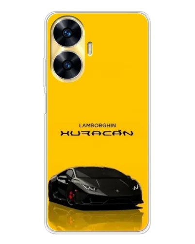 Чехол для Realme C56 с картинкой «Lamborghini Huracan черный»