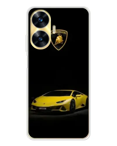 Чехол для Realme C56 с картинкой «Lamborghini желтый акцент»