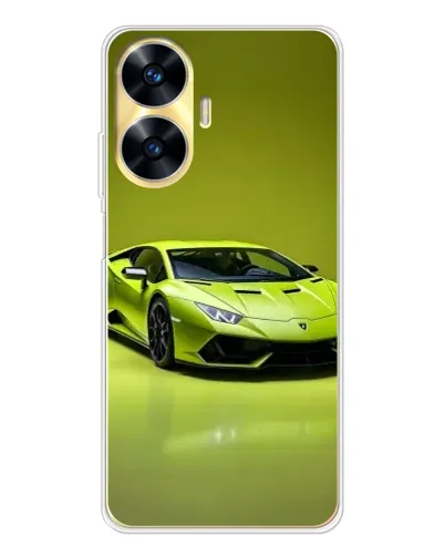 Чехол для Realme C56 с картинкой «Салатовый Lamborghini Huracan»