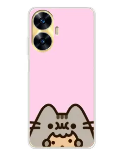 Чохол для Realme C56 з картинкою «Pusheen та печиво»