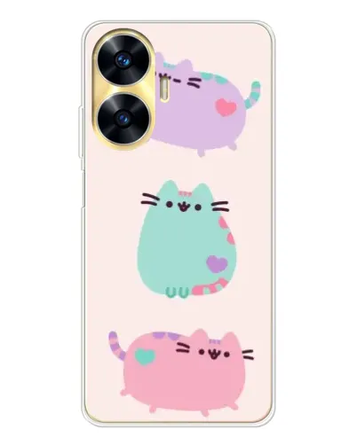 Чехол для Realme C56 с картинкой «Pusheen трио» Чехол для Realme C56 с картинкой «Pusheen трио»