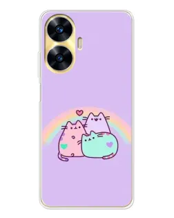 Чохол для Realme C56 з картинкою «Веселкові Пушини»