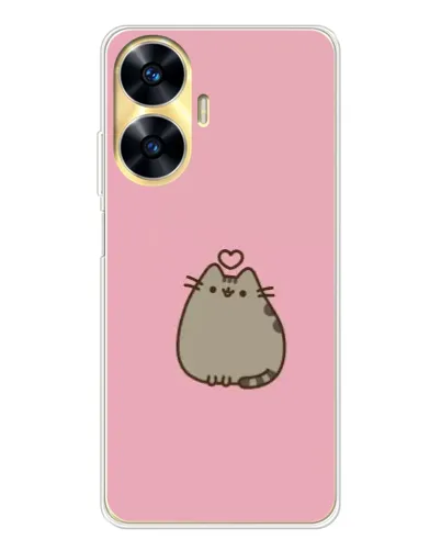 Чехол для Realme C56 с картинкой «Pusheen сердце» Чехол для Realme C56 с картинкой «Pusheen сердце»