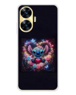 Чехол для Realme C56 с картинкой «Stitch в цветах» Чехол для Realme C56 с картинкой «Stitch в цветах»