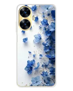 Чехол для Realme C56 с картинкой «Голубой цветочный каскад» Чехол для Realme C56 с картинкой «Голубой цветочный каскад»