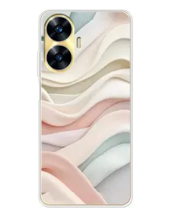 Чехол для Realme C56 с картинкой «Пастельные нежные волны»