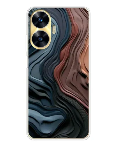 Чехол для Realme C56 с картинкой «Цветные волны каньона»