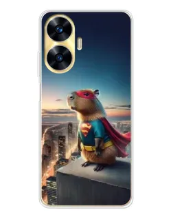 Чехол для Realme C56 с картинкой «Капи-мен супергерой»
