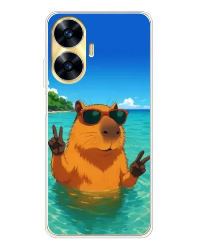 Чехол для Realme C56 с картинкой «Морская капибара» Чехол для Realme C56 с картинкой «Морская капибара»