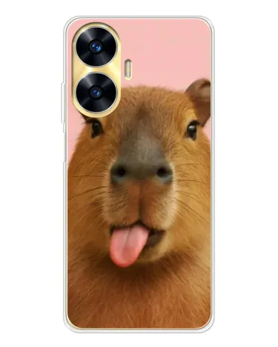 Чехол для Realme C56 с картинкой «Капибара с языком» Чехол для Realme C56 с картинкой «Капибара с языком»