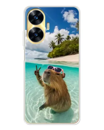 Чехол для Realme C56 с картинкой «Капибара на море» Чехол для Realme C56 с картинкой «Капибара на море»